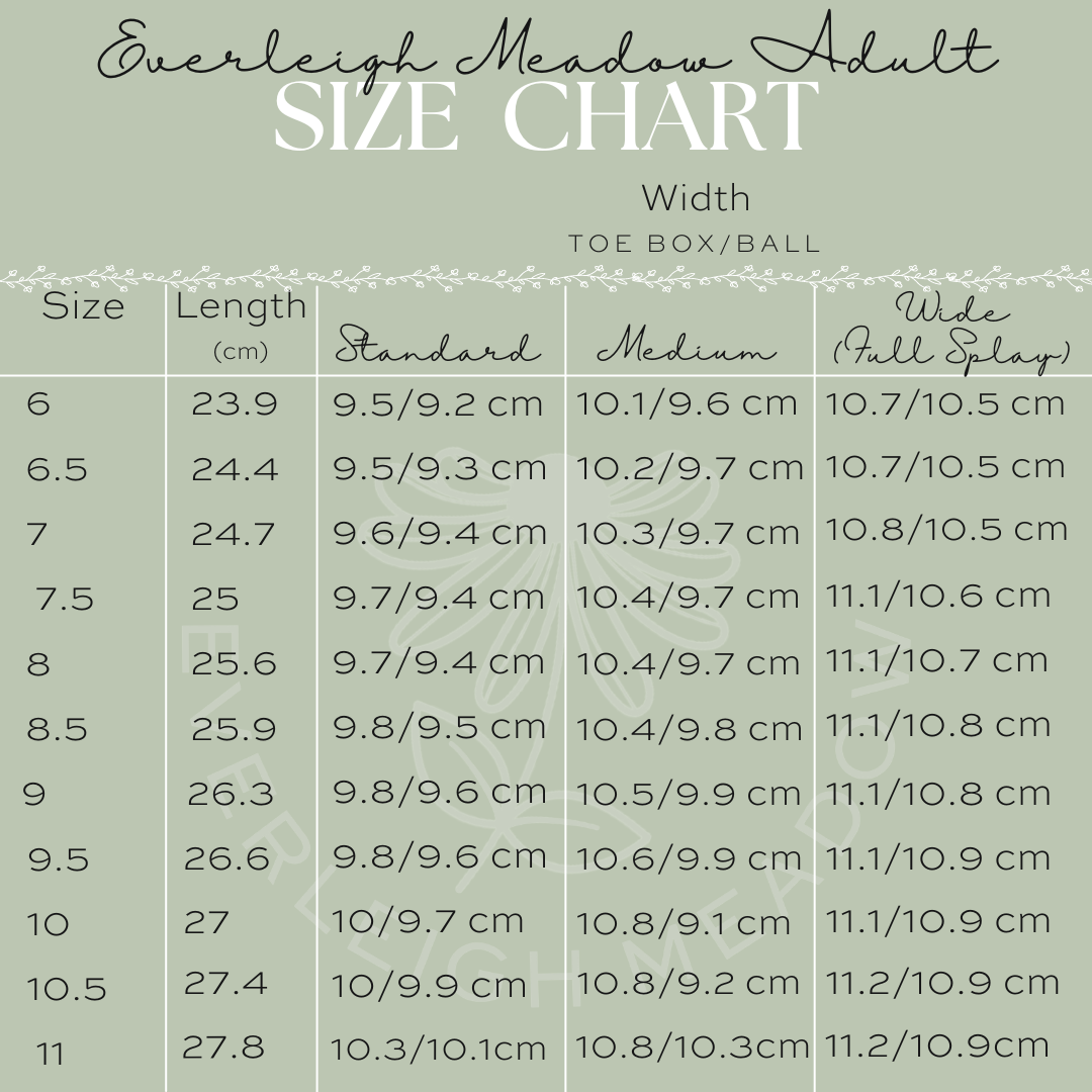 Adult Sizing – Everleigh Meadow