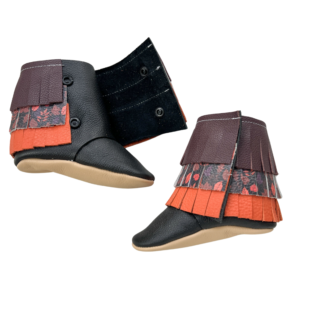 Fringe Wrap Baby Boots with Leather Bottoms (2018) - RTS