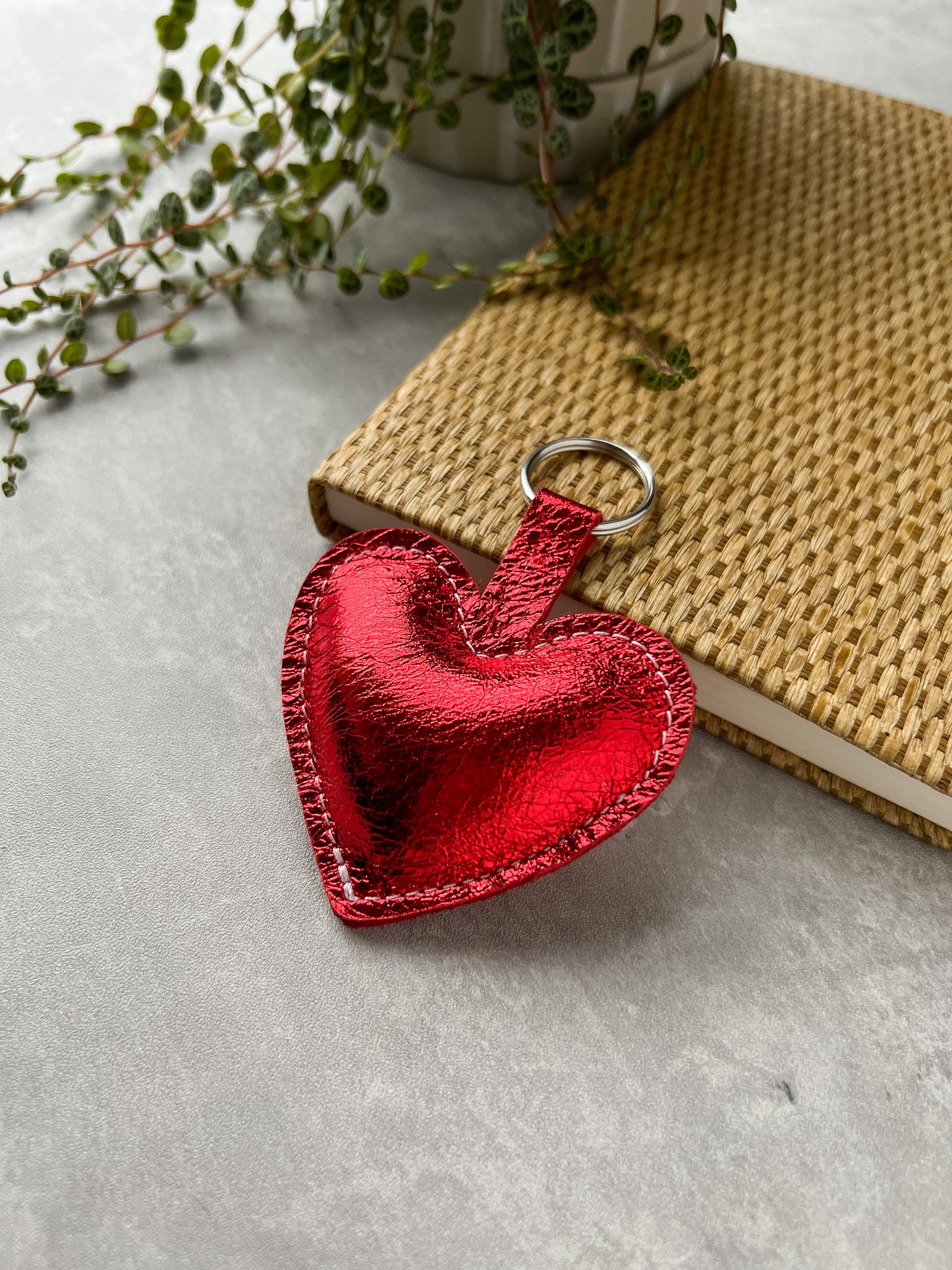 Metallic Red Pillow Heart Keychain - January Special Edition