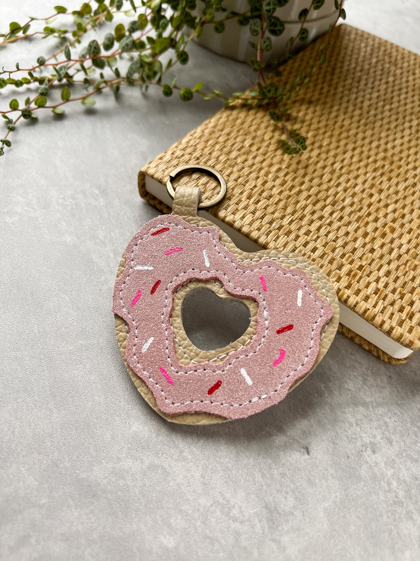 Rose Quartz Donut Heart Keychain - January Special Edition