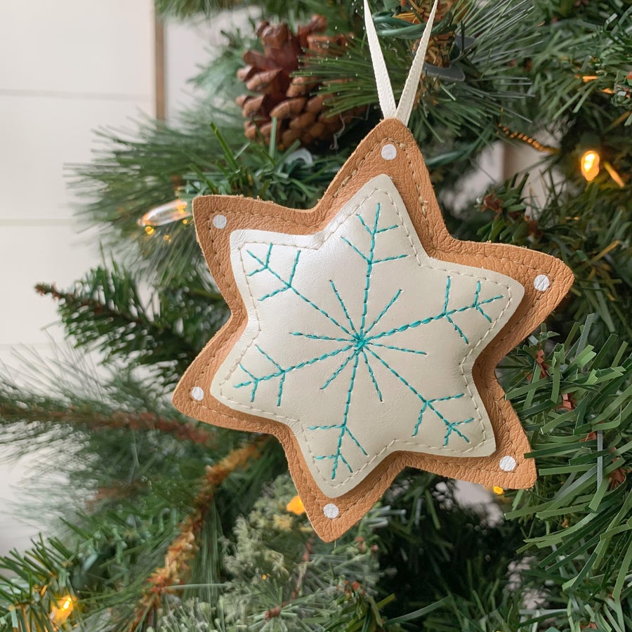 Gingerbread Snowflake Ornament - RTS