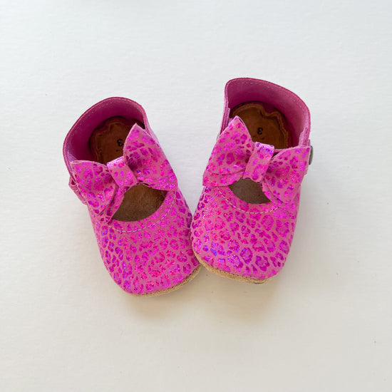 RTS - Hotpink Cheetah Harlo Janes (Size 3/Suede Sole)